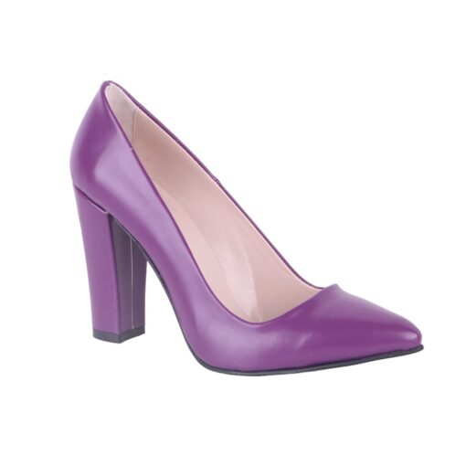 Purple Block Heel Shoes MA-023