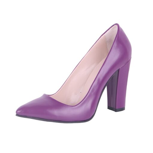 Purple Block Heel Shoes MA-023