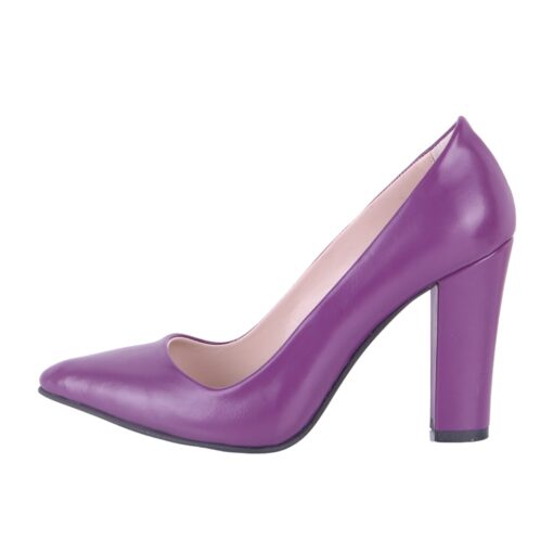 Purple Block Heel Shoes MA-023