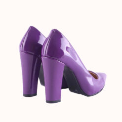 Purple Shiny Block Heel Shoes MA-023