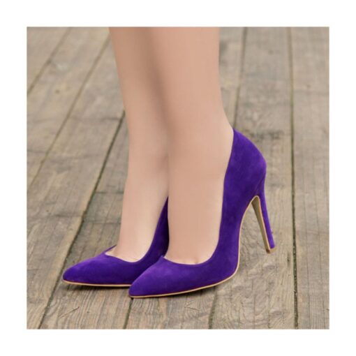 Purple Suede Stiletto High Heel Shoes for Women MA-021