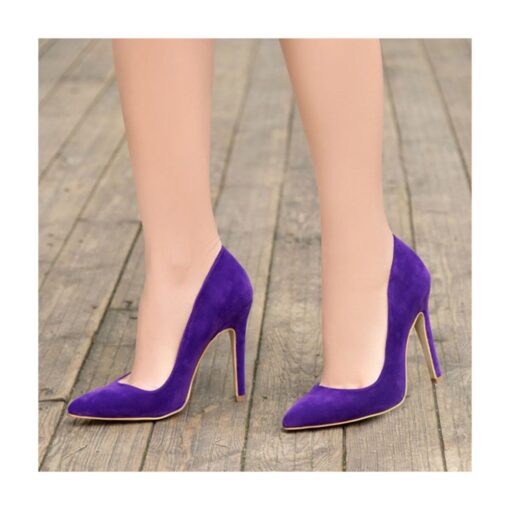 Purple Suede Stiletto High Heel Shoes for Women MA-021