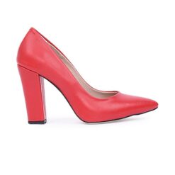 Red Block Heel Shoes MA-023