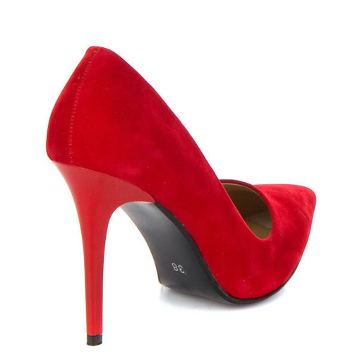 Red Suede Stiletto High Heel Shoes for Women MA-021