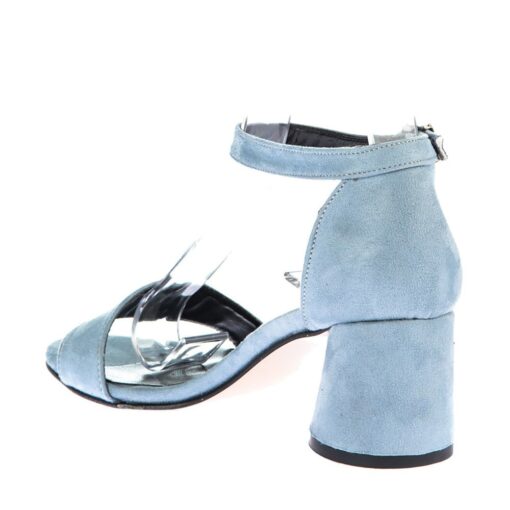 Baby Blue Suede Short Heels for Women RA-155