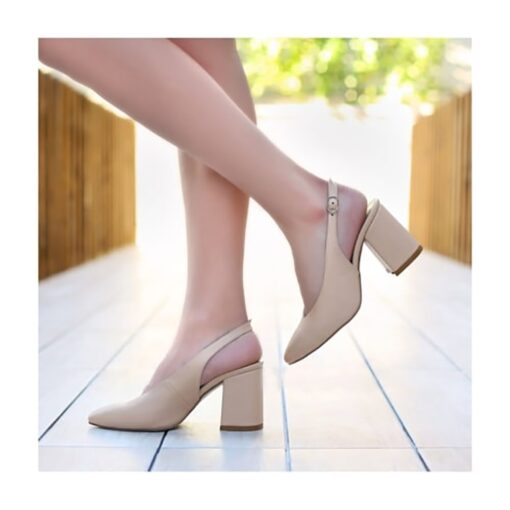 Beige Ankle Strap Heels for Women MA-028