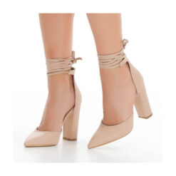 Beige Ankle Strap High Heels RA-040