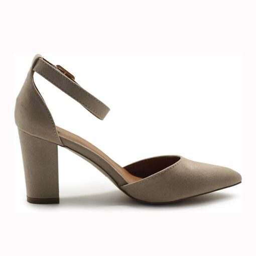 Beige Ankle Strap Pumps for Women RA-062