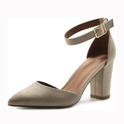 Beige Ankle Strap Pumps for Women RA-062