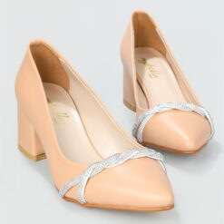 Beige Bow Heels for Women MA-042