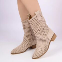 Beige Cowboy Boots for Women RA-8010