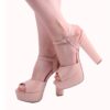 Beige Skin Platform Wedding Shoes for Women RA-027