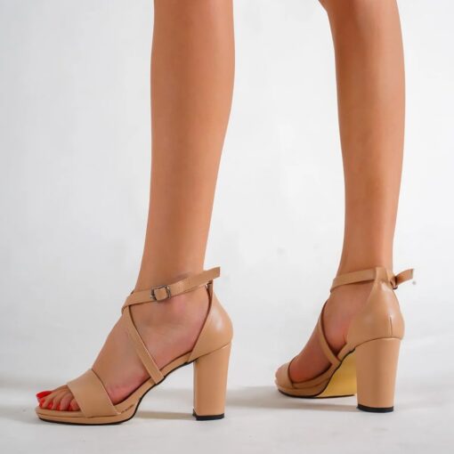 Beige Strappy Heel for Women RA-007