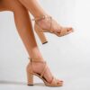 Beige Strappy Heel for Women RA-007