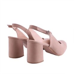 Beige Suede Ankle Strap Heels for Women MA-028