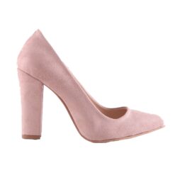 Beige Suede Block Heel Shoes MA-023