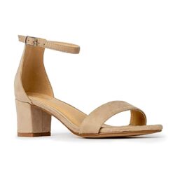 Beige Suede Short Heels for Women RA-155