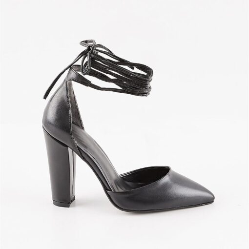 Black Ankle Strap High Heels RA-040