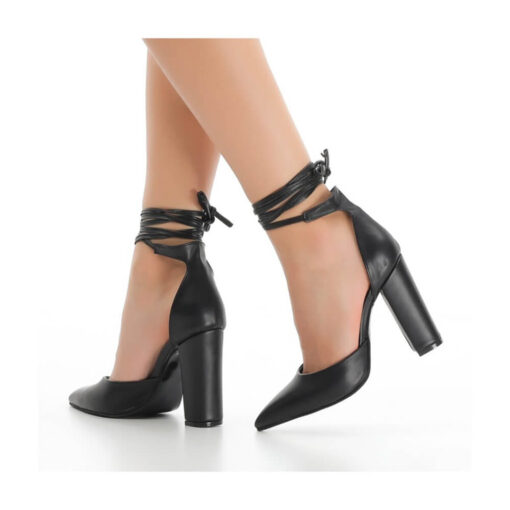 Black Ankle Strap High Heels RA-040