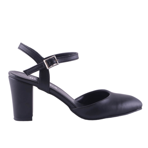 Black Ankle Strap Low Heel for Women RA-145