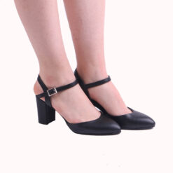 Black Ankle Strap Low Heel for Women RA-145