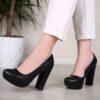 Black Block Heel Wedding Shoes RA-515