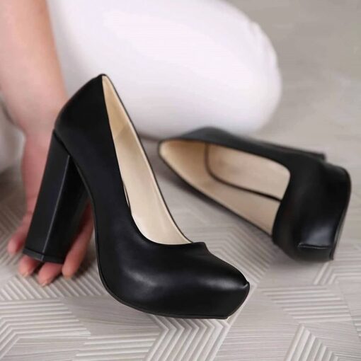 Black Block Heel Wedding Shoes RA-515