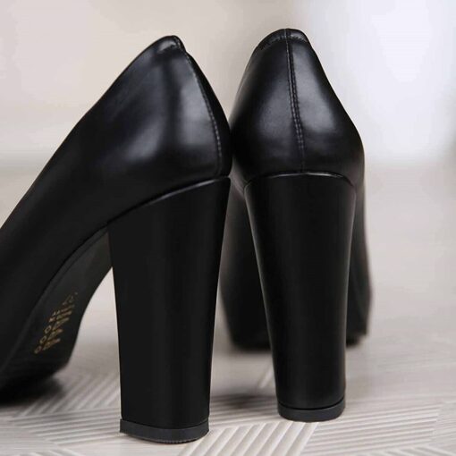 Black Block Heel Wedding Shoes RA-515