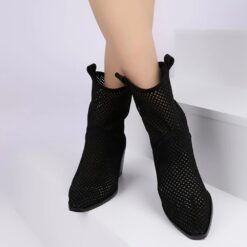 Black Heeled Cowboy Boots RA-8012