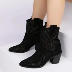 Black Heeled Cowboy Boots RA-8012