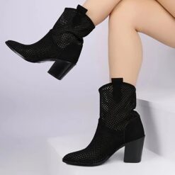 Black Heeled Cowboy Boots RA-8012