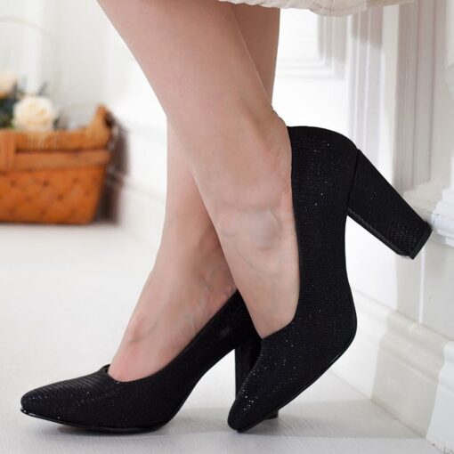 Black Low Heel Dress Shoes for Women MA-024