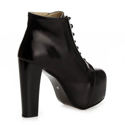 Black Matte Platform Heeled Boots RA-010