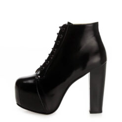 Black Matte Platform Heeled Boots RA-010