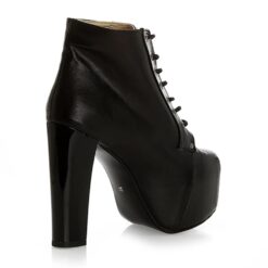 Black Platform Heeled Boots RA-010