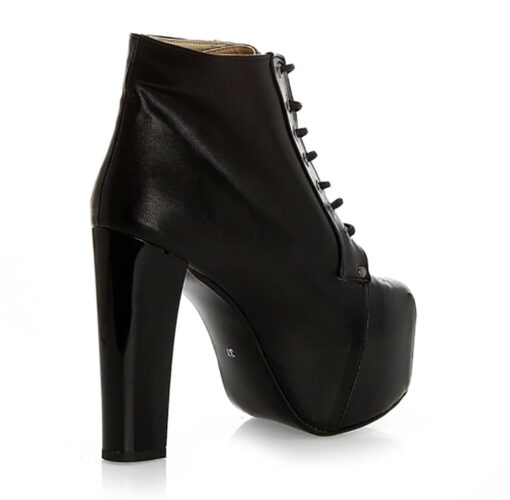 Black Platform Heeled Boots RA-010