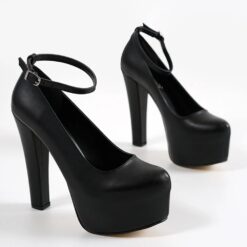 Black Platform Heels Women RA-304