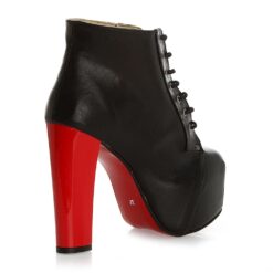 Black Red Platform Heeled Boots RA-010