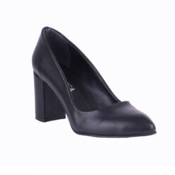 Black Skin Low Heel Dress Shoes for Women MA-024