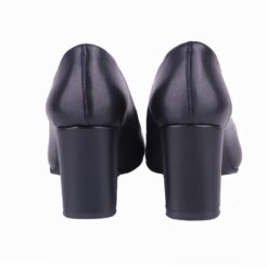 Black Skin Low Heel Dress Shoes for Women MA-024