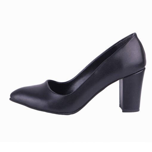 Black Skin Low Heel Dress Shoes for Women MA-024