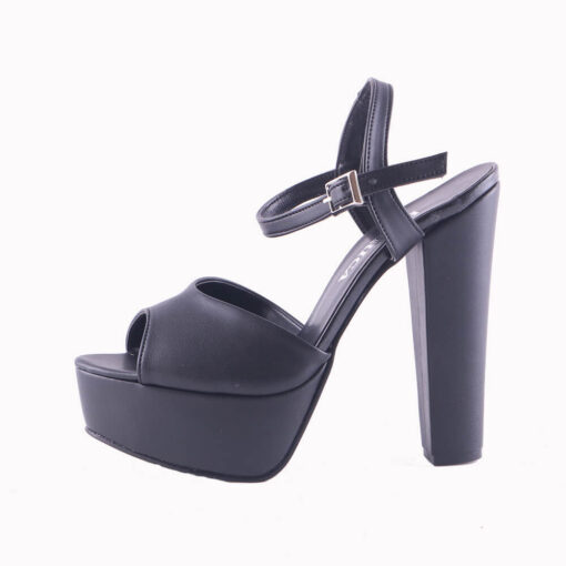 Black Skin Platform Wedding Shoes for Women RA-027