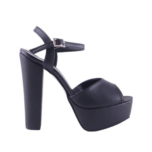 Black Skin Platform Wedding Shoes for Women RA-027