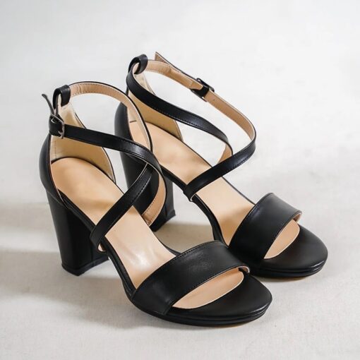 Black Strappy Heel for Women RA-007