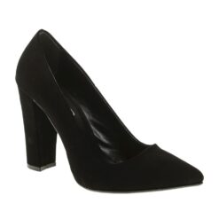 Black Suede Block Heel Shoes MA-023