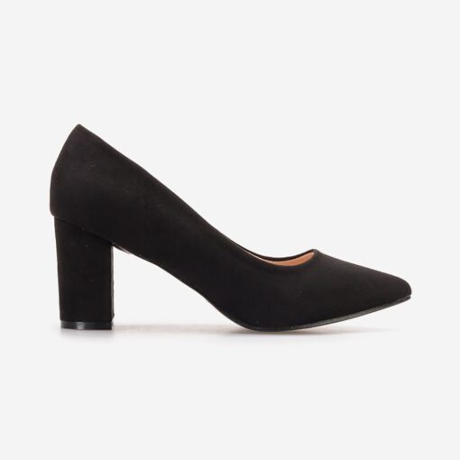 Black Suede Low Heel Dress Shoes for Women MA-024