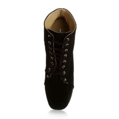 Black Suede Platform Heeled Boots RA-010