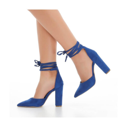 Blue Ankle Strap High Heels RA-040