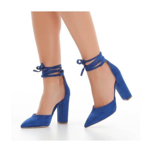 Blue Ankle Strap High Heels RA-040