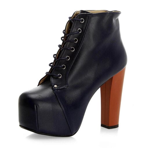 Blue Platform Heeled Boots RA-010